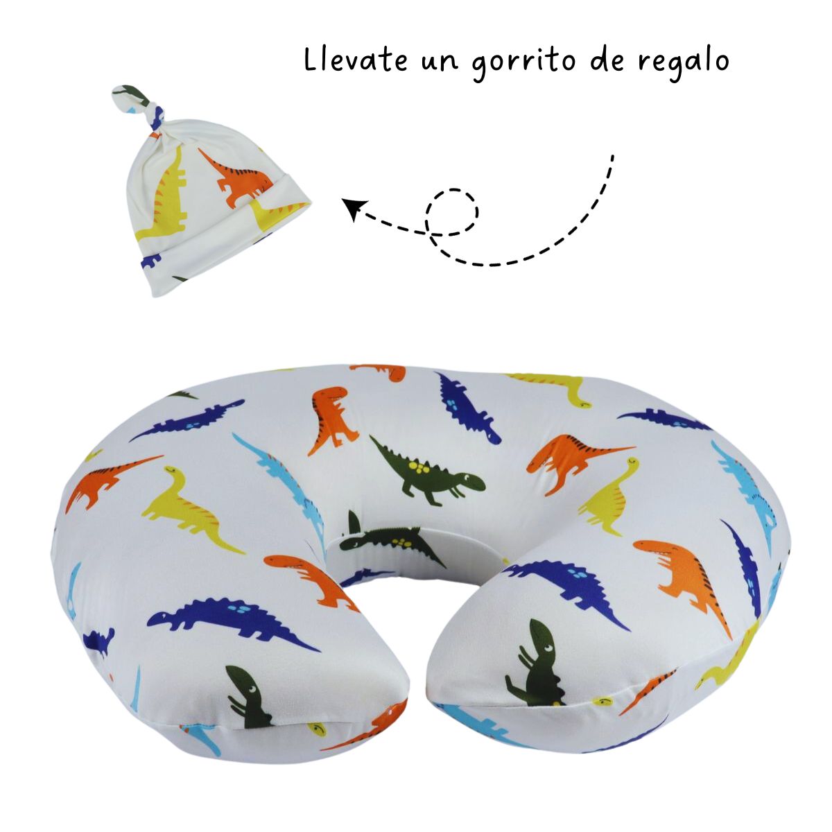 Cojin Dinosaurios Gorrito de regalo