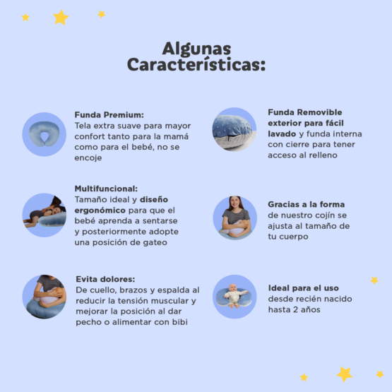Almohada Cojín Lactancia para Amamantar Azul Burbuja Envío Gratis - Imagen 3