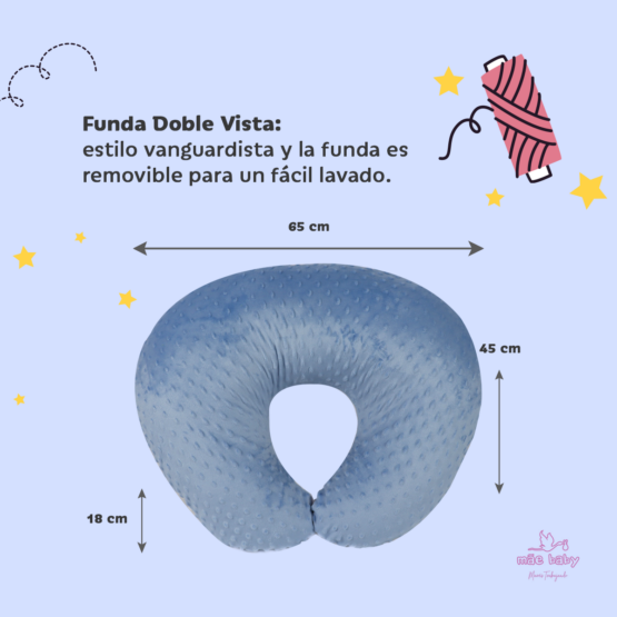 Almohada Cojín Lactancia para Amamantar Azul Burbuja Envío Gratis - Imagen 4